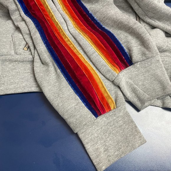 Aviator Nation Velvet Striped Pullover Hoodie - Picture 3 of 16